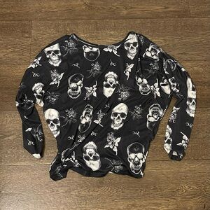 SHEIN Black Skull Print Blouse